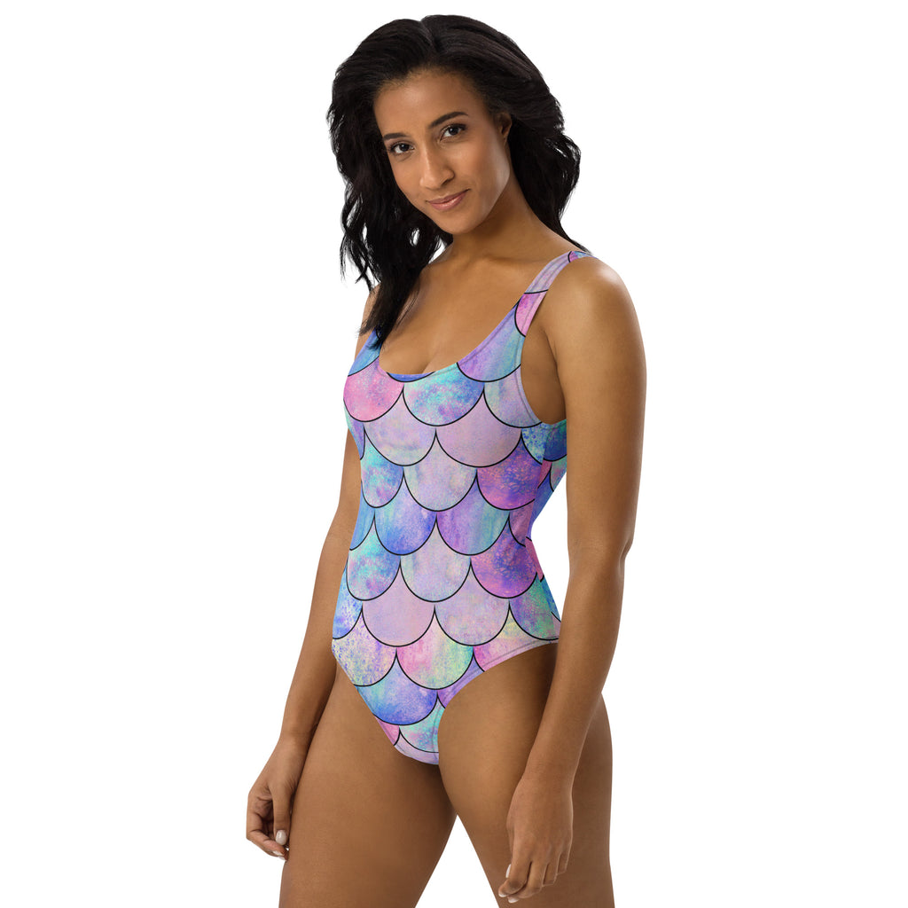 Women's Pastel Mermaid Buttery Soft Swimsuit With UPF 50+
