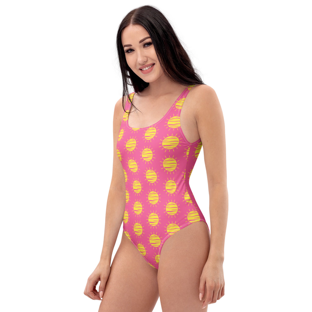 Women's Pink Sunshine Buttery Soft Swimsuit With UPF 50+