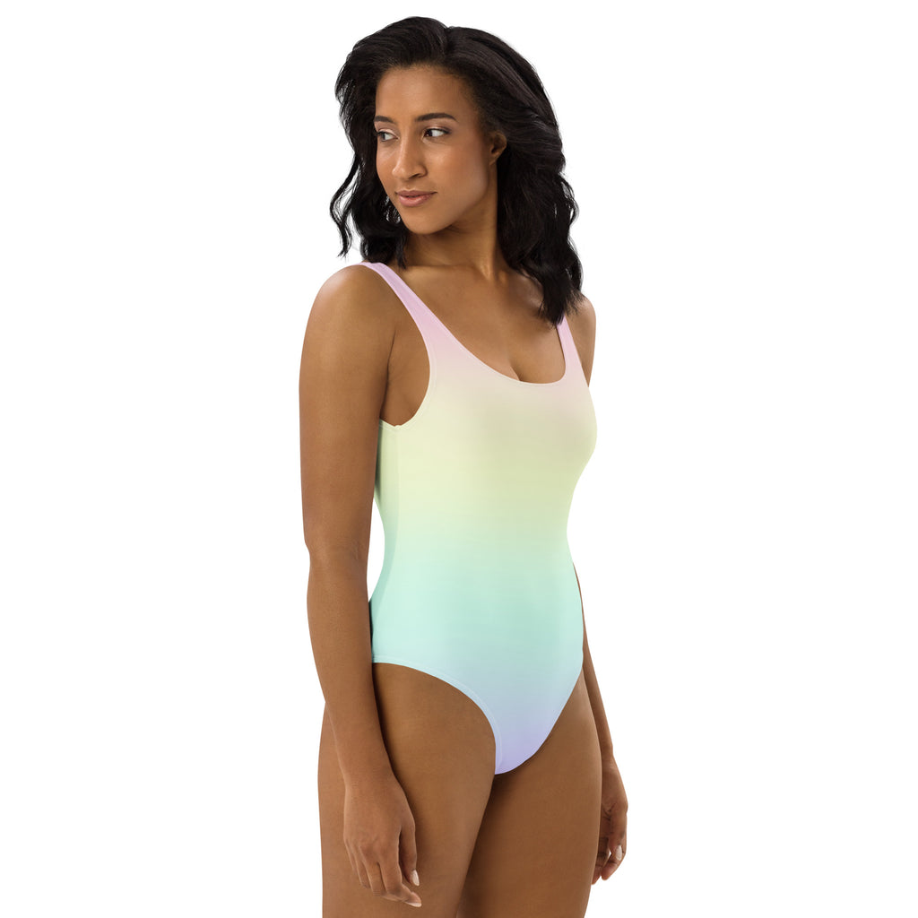 Women's Pastel Rainbow Buttery Soft Swimsuit With UPF 50+
