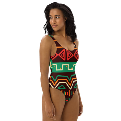 Women's African-Inspired Tribal Print Buttery Soft Swimsuit With UPF 50+