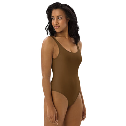 Women's Brown Buttery Soft Swimsuit With UPF 50+