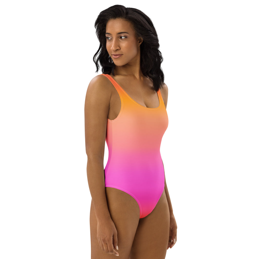 Women's Sunset Ombre Buttery Soft Swimsuit With UPF 50+