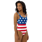 Women's Patriotic USA Flag Buttery Soft Swimsuit With UPF 50+
