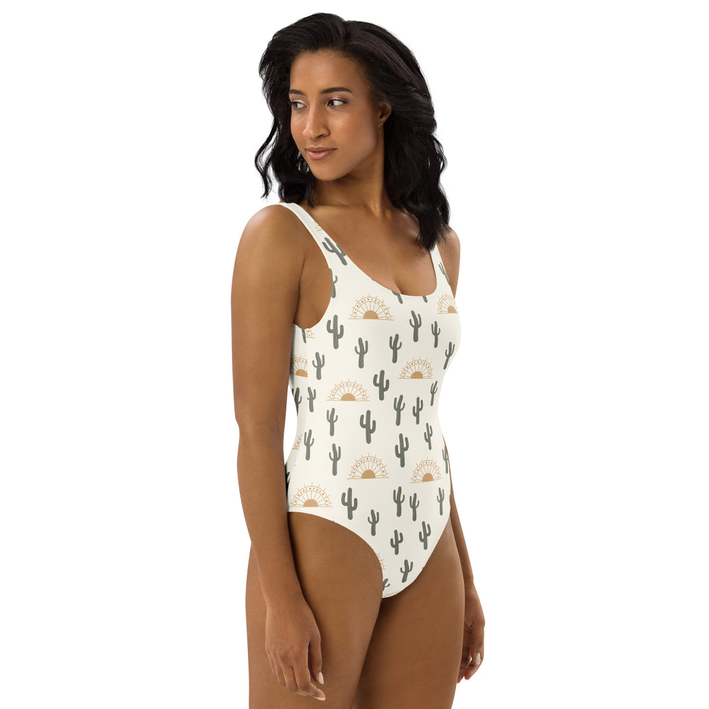 Women's Desert Cactus Sunrise Buttery Soft Swimsuit With UPF 50+