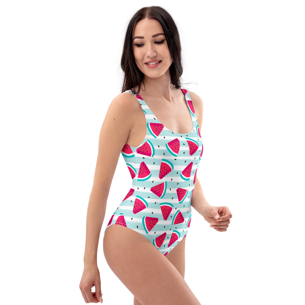 Women's Watermelon Stripe Buttery Soft Swimsuit With UPF 50+