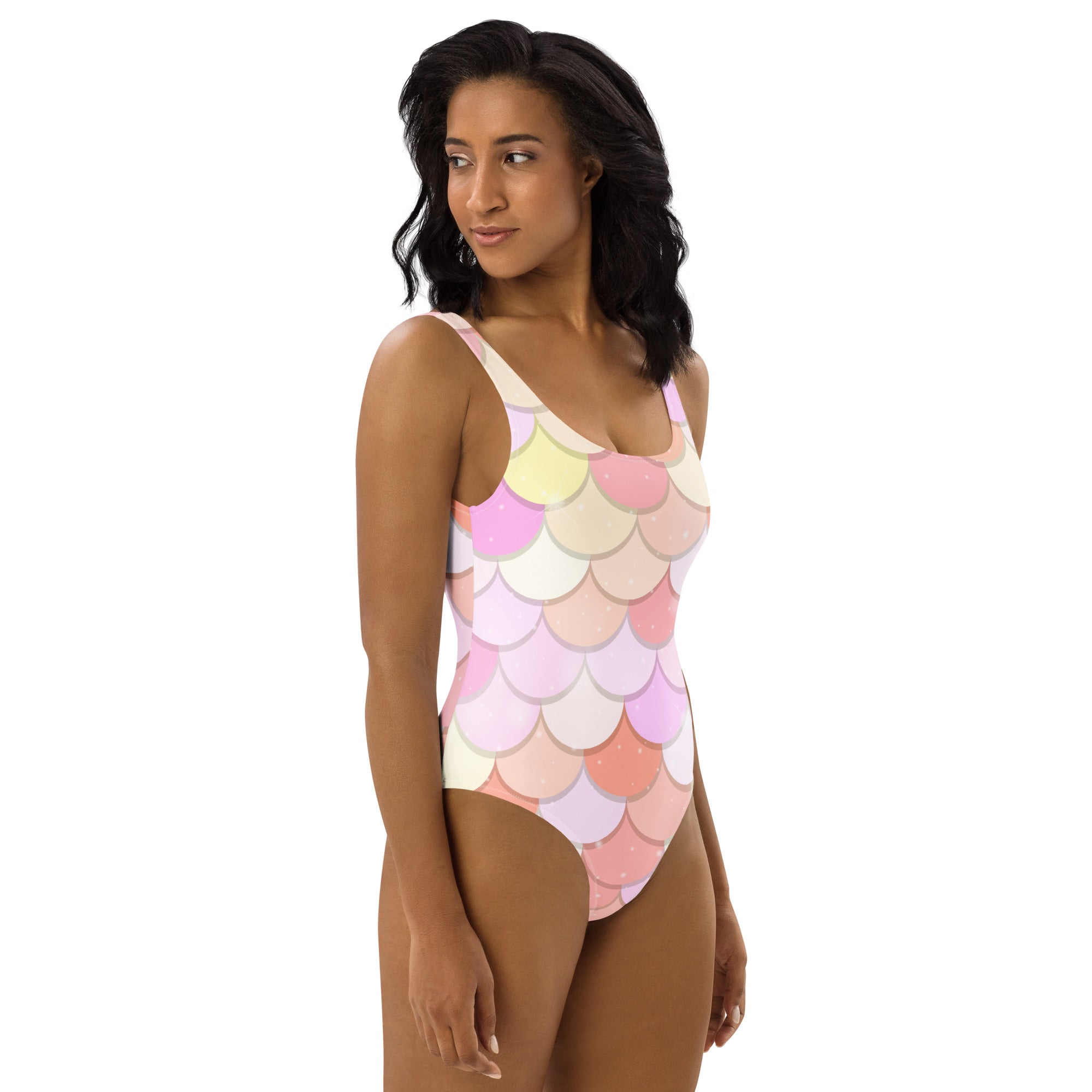 Women's Pink Mermaid Buttery Soft Swimsuit With UPF 50+