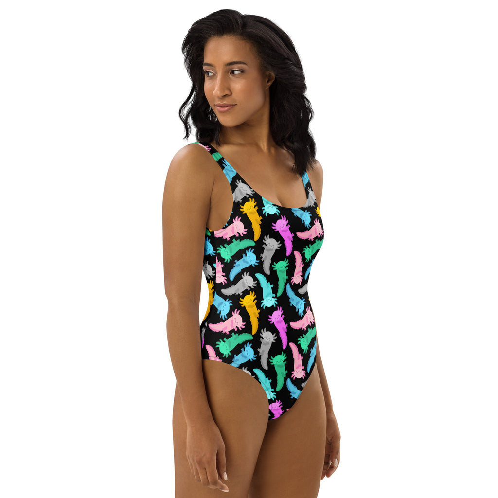Women's Colorful Axolotl Buttery Soft Swimsuit With UPF 50+