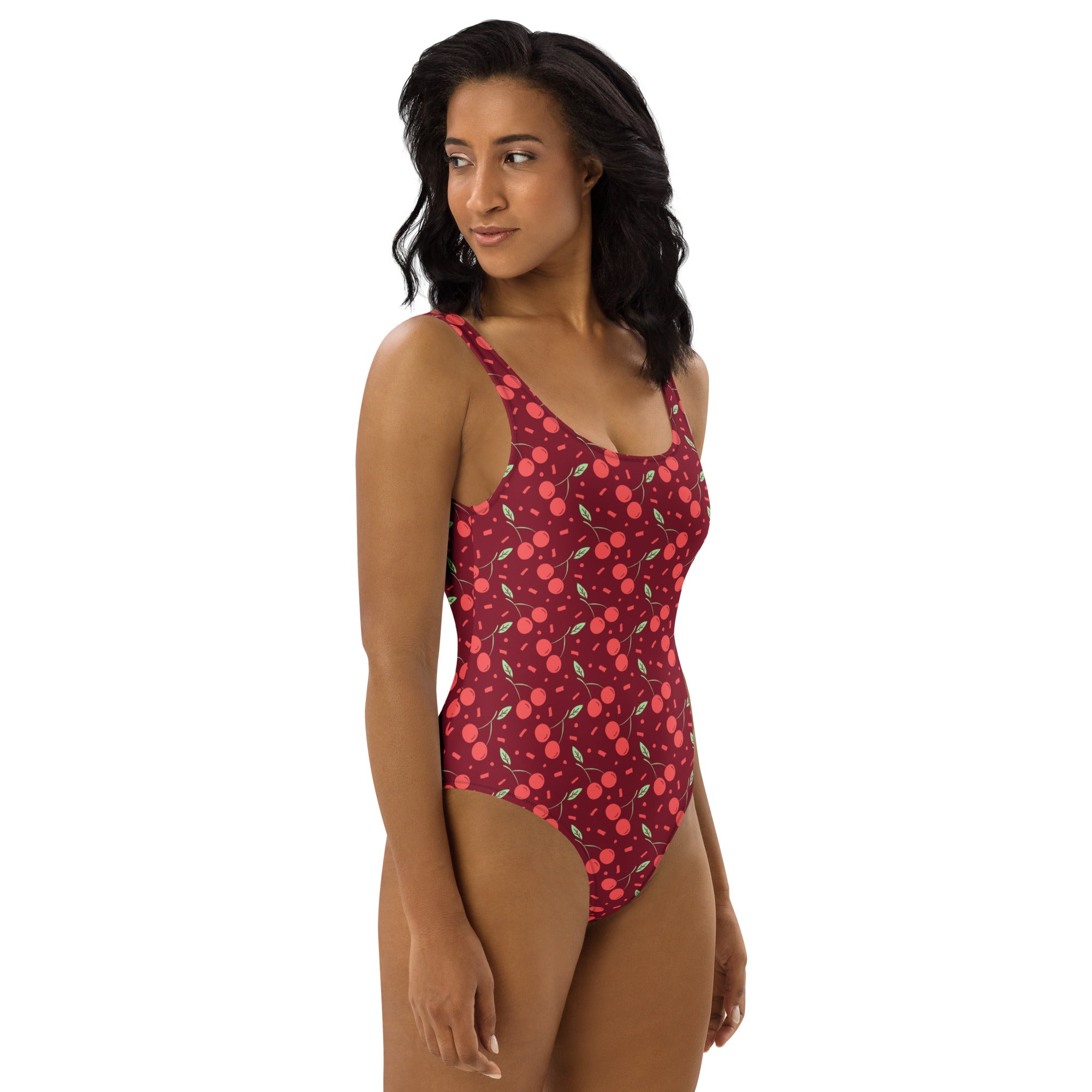 Women's Cherry Sprinkle Buttery Soft Swimsuit With UPF 50+