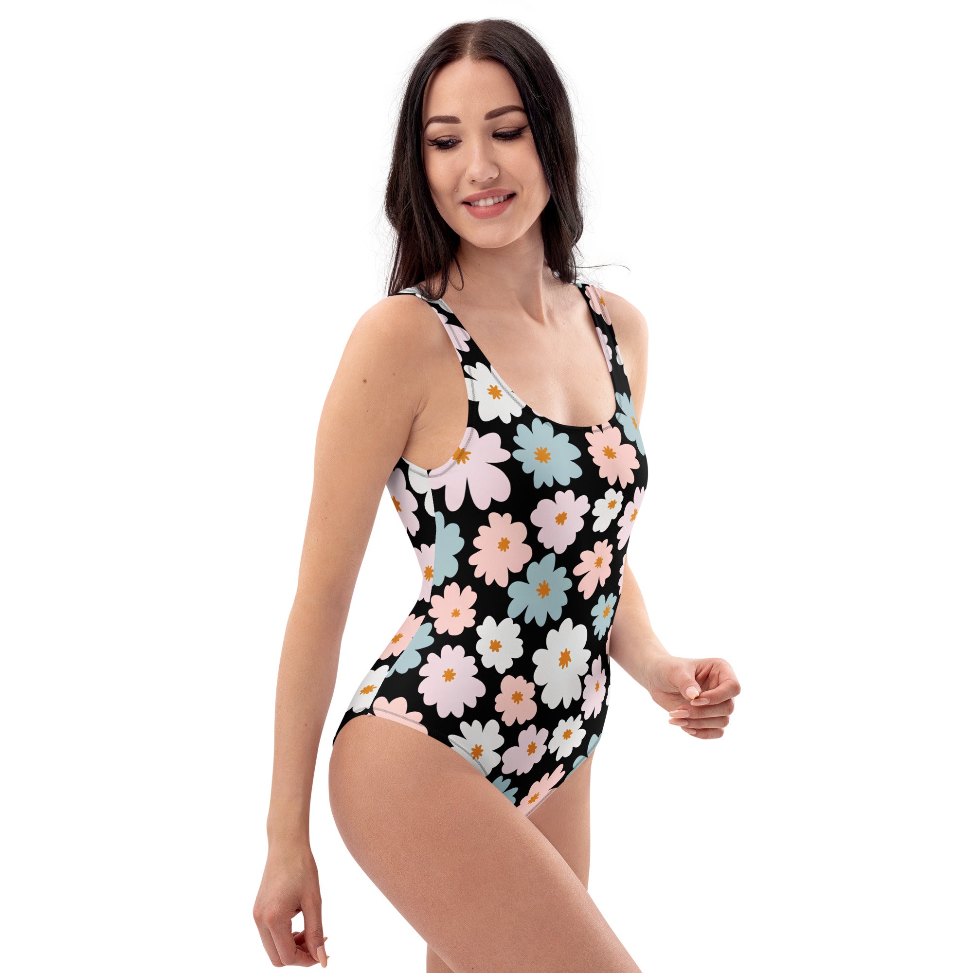 Women's Retro Floral Buttery Soft Swimsuit With UPF 50+