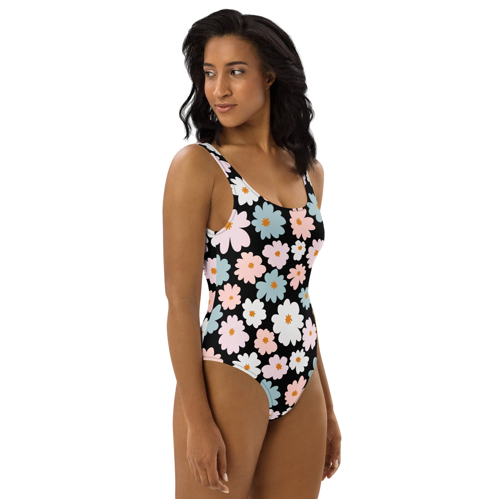 Women's Retro Floral Buttery Soft Swimsuit With UPF 50+