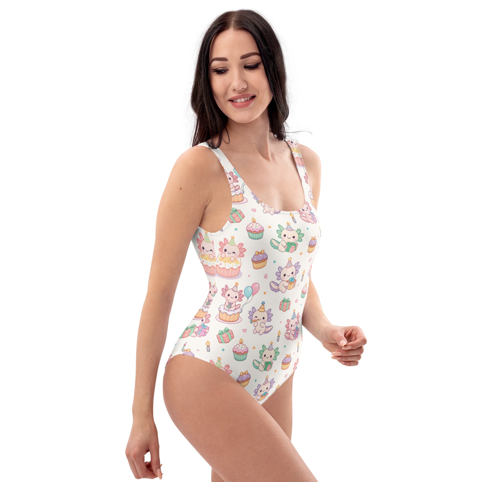 Women's Axolotl Birthday Buttery Soft Swimsuit With UPF 50+