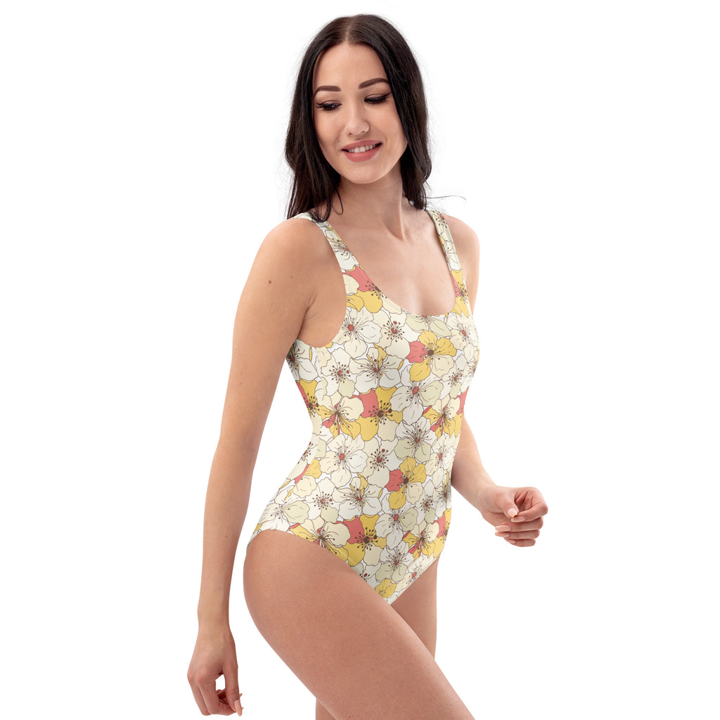 Women's Vintage Floral Buttery Soft Swimsuit With UPF 50+