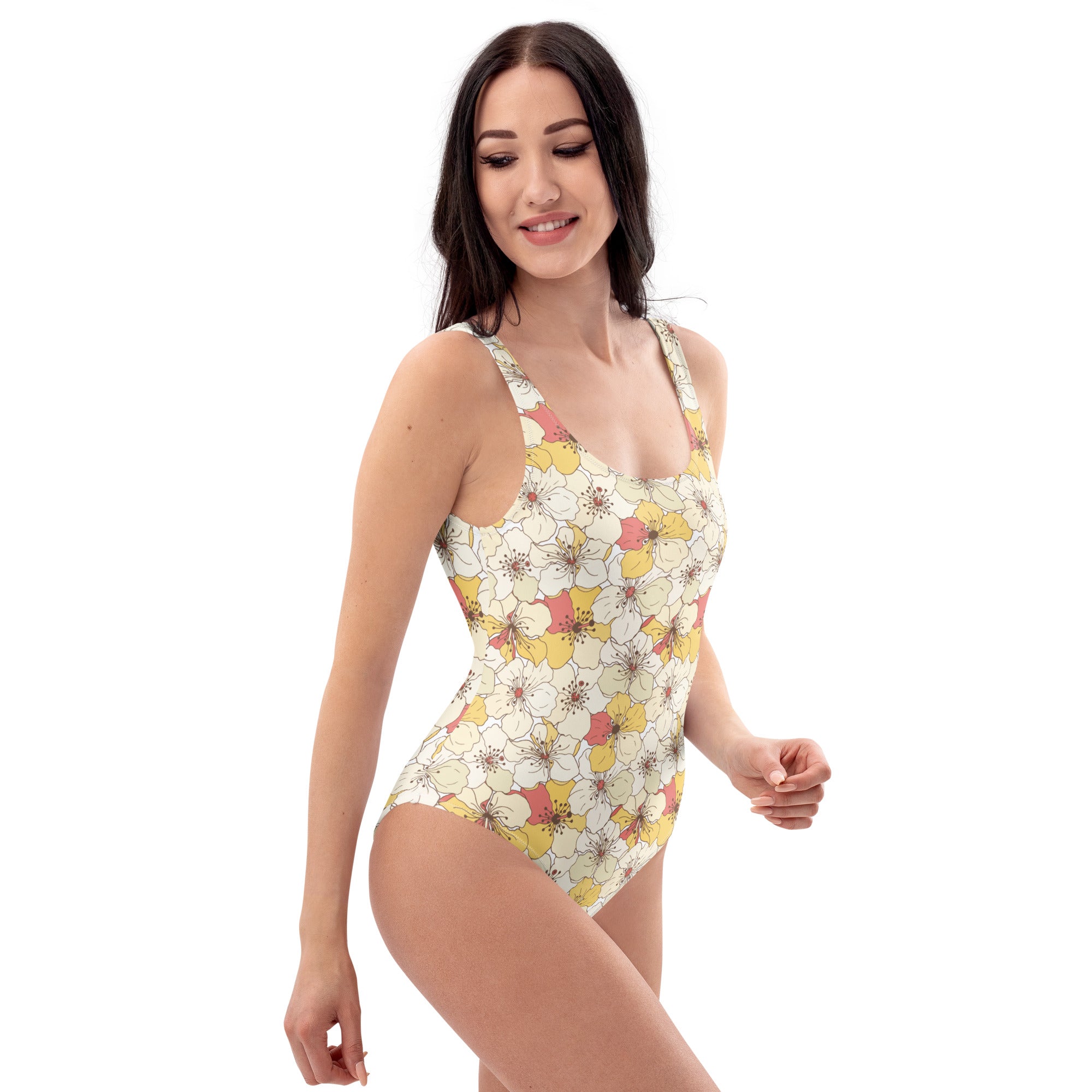 Women's Vintage Floral Buttery Soft Swimsuit With UPF 50+