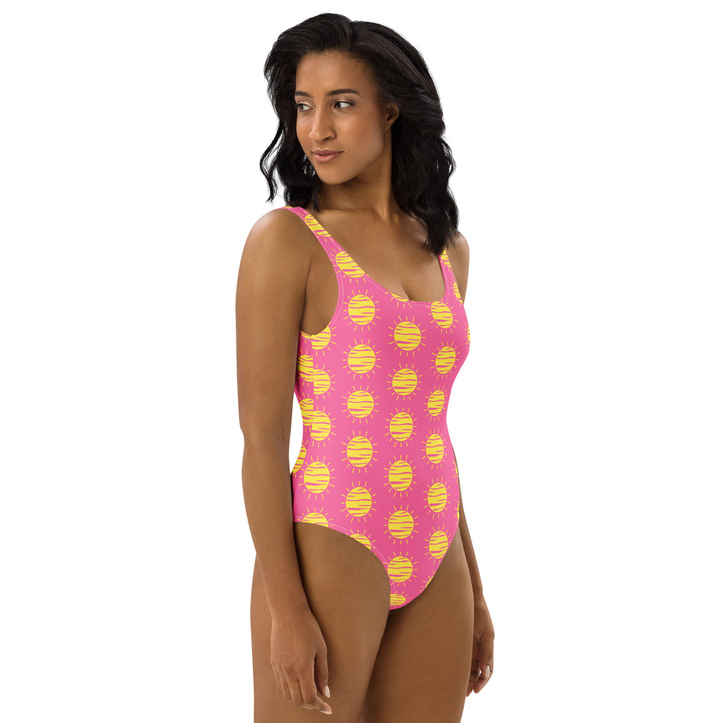 Women's Pink Sunshine Buttery Soft Swimsuit With UPF 50+