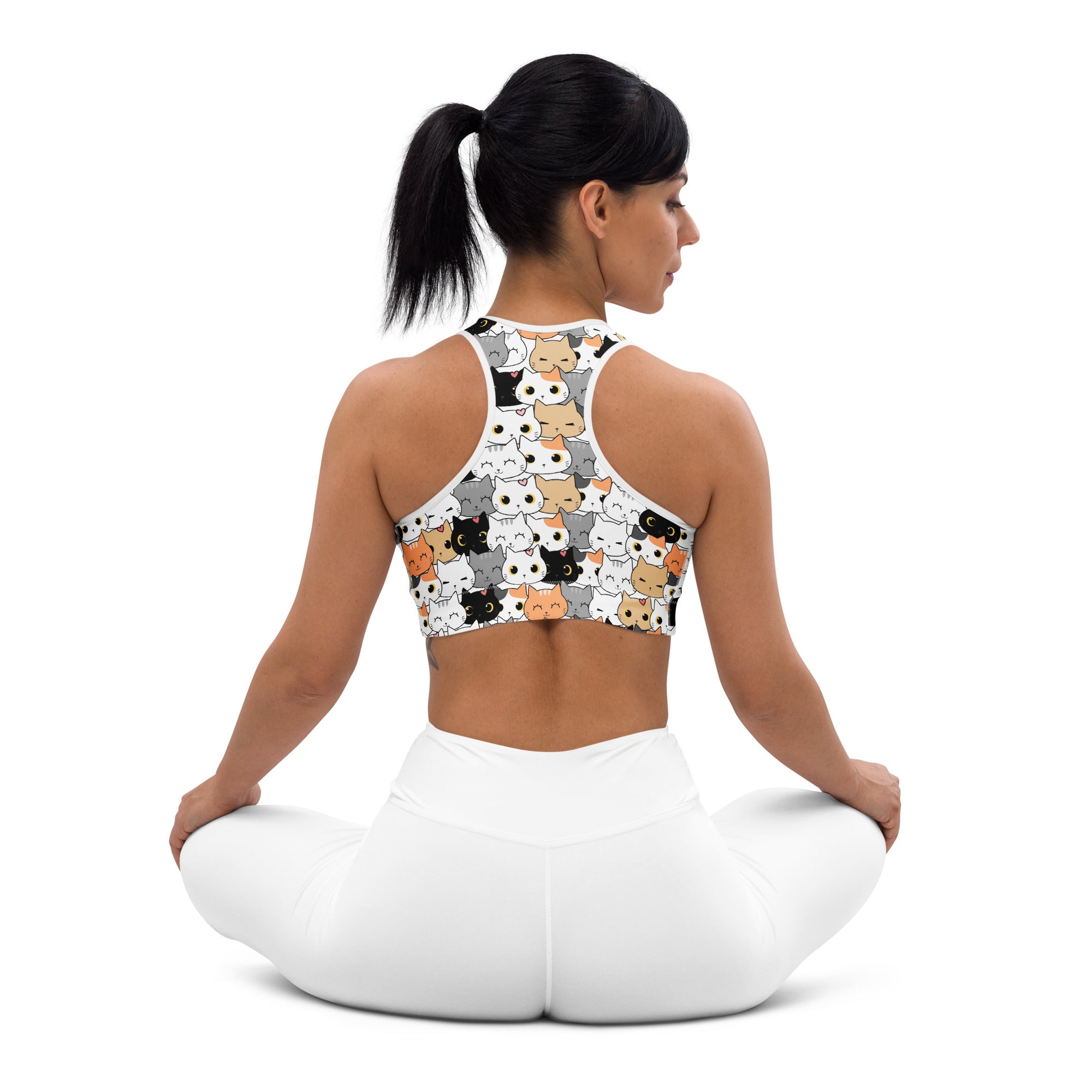 Women’s Cat Face Padded Sports Bra – Buttery Soft, Supportive & Quick-Dry