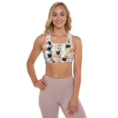 Women’s Cat Face Padded Sports Bra – Buttery Soft, Supportive & Quick-Dry