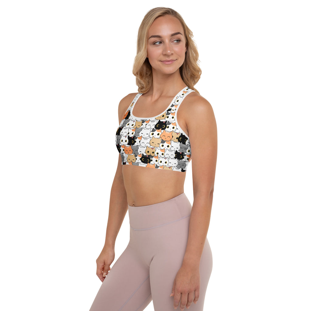Women’s Cat Face Padded Sports Bra – Buttery Soft, Supportive & Quick-Dry
