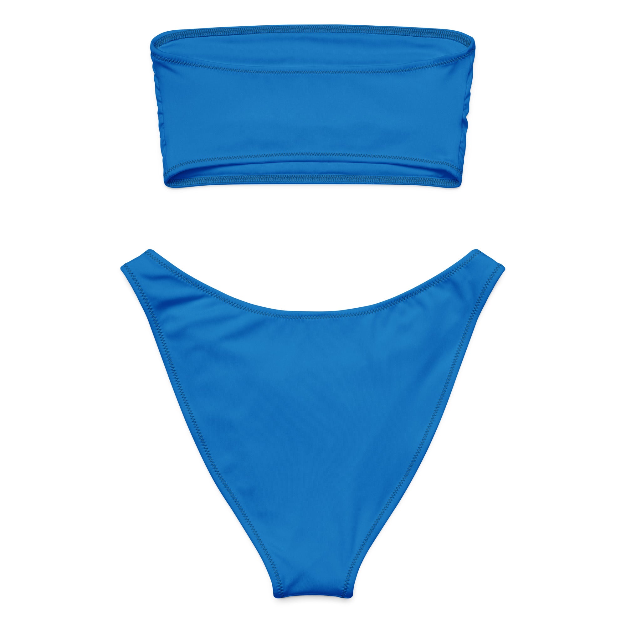 Women's Navy Blue Recycled Bandeau Bikini - Quick Drying Fabric With UPF 50+