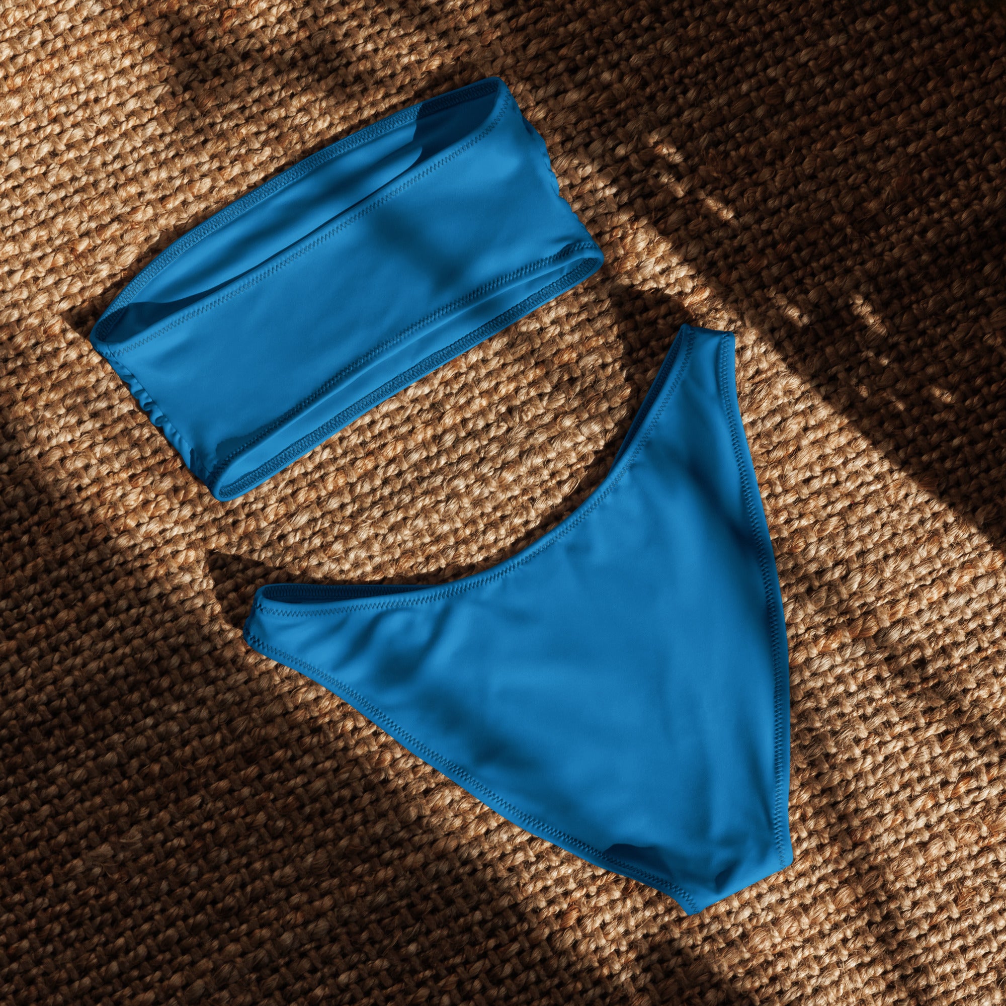 Women's Navy Blue Recycled Bandeau Bikini - Quick Drying Fabric With UPF 50+