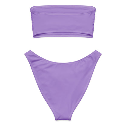 Women's Lavender Purple Recycled Bandeau Bikini - Quick Drying Fabric With UPF 50+