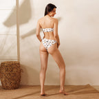 Women's Dog Face Recycled Bandeau Bikini - Quick Drying Fabric With UPF 50+