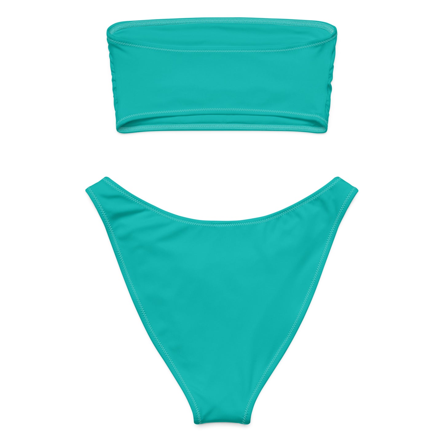 Women's Teal Recycled Bandeau Bikini - Quick Drying Fabric With UPF 50+