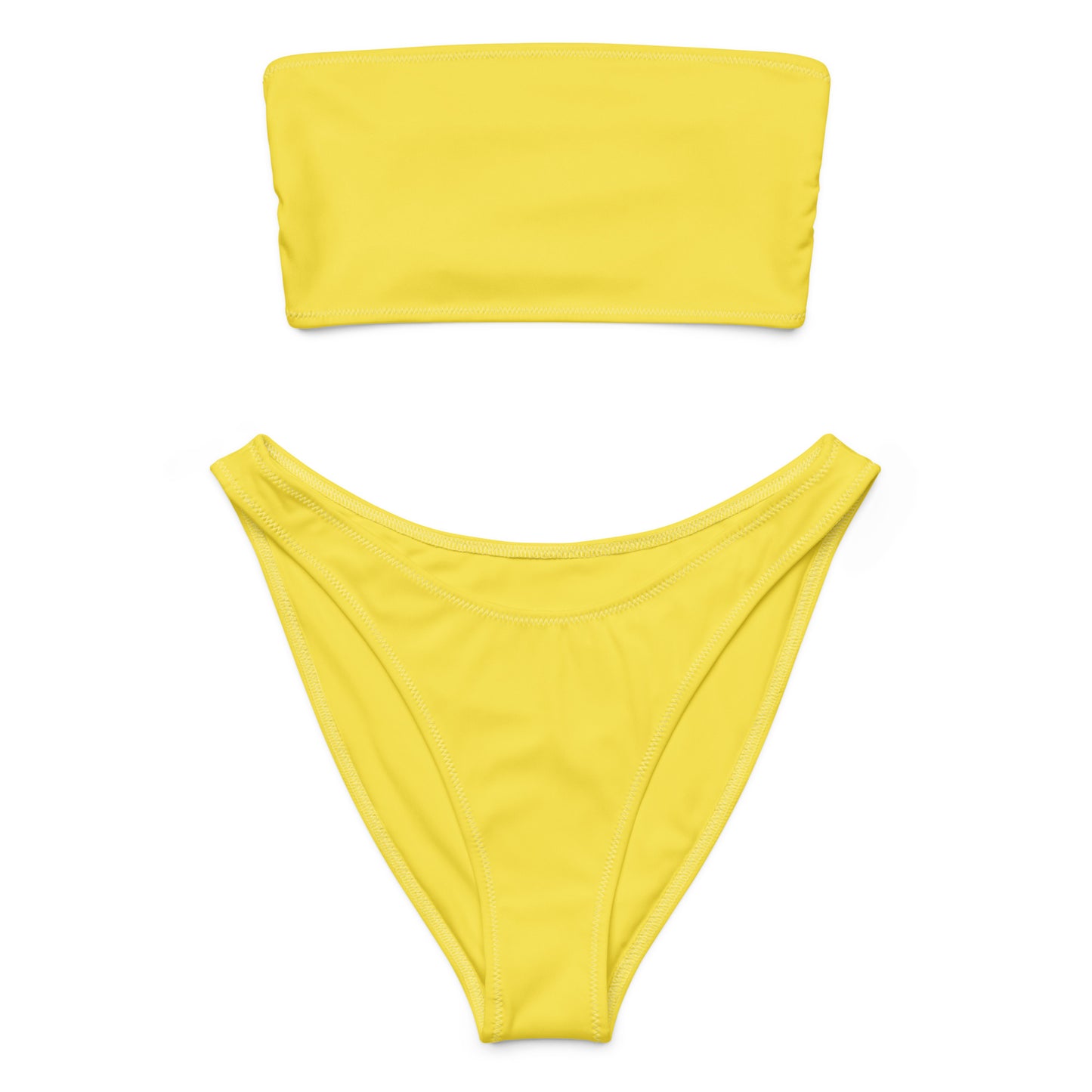 Women's Yellow Recycled Bandeau Bikini - Quick Drying Fabric With UPF 50+