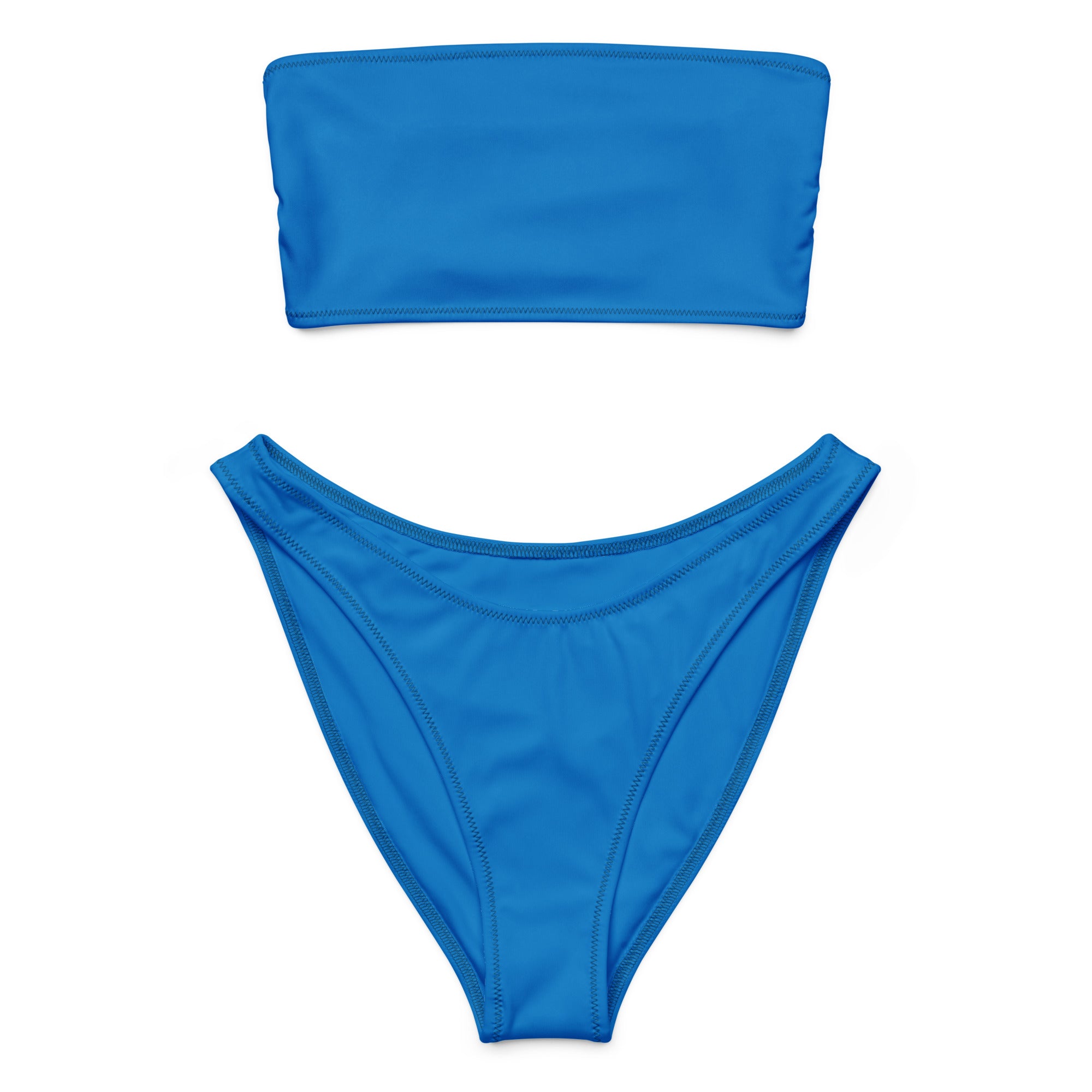 Women's Navy Blue Recycled Bandeau Bikini - Quick Drying Fabric With UPF 50+