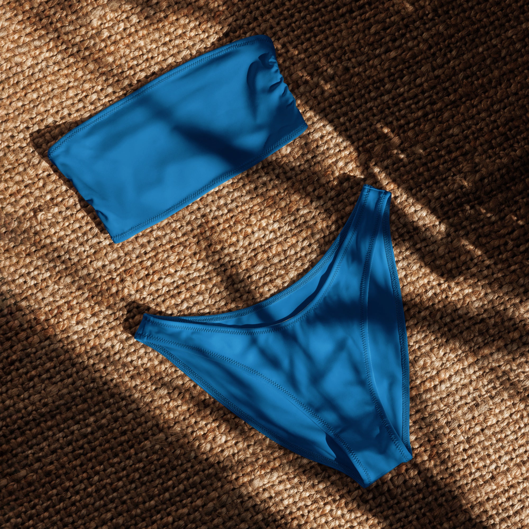 Women's Navy Blue Recycled Bandeau Bikini - Quick Drying Fabric With UPF 50+