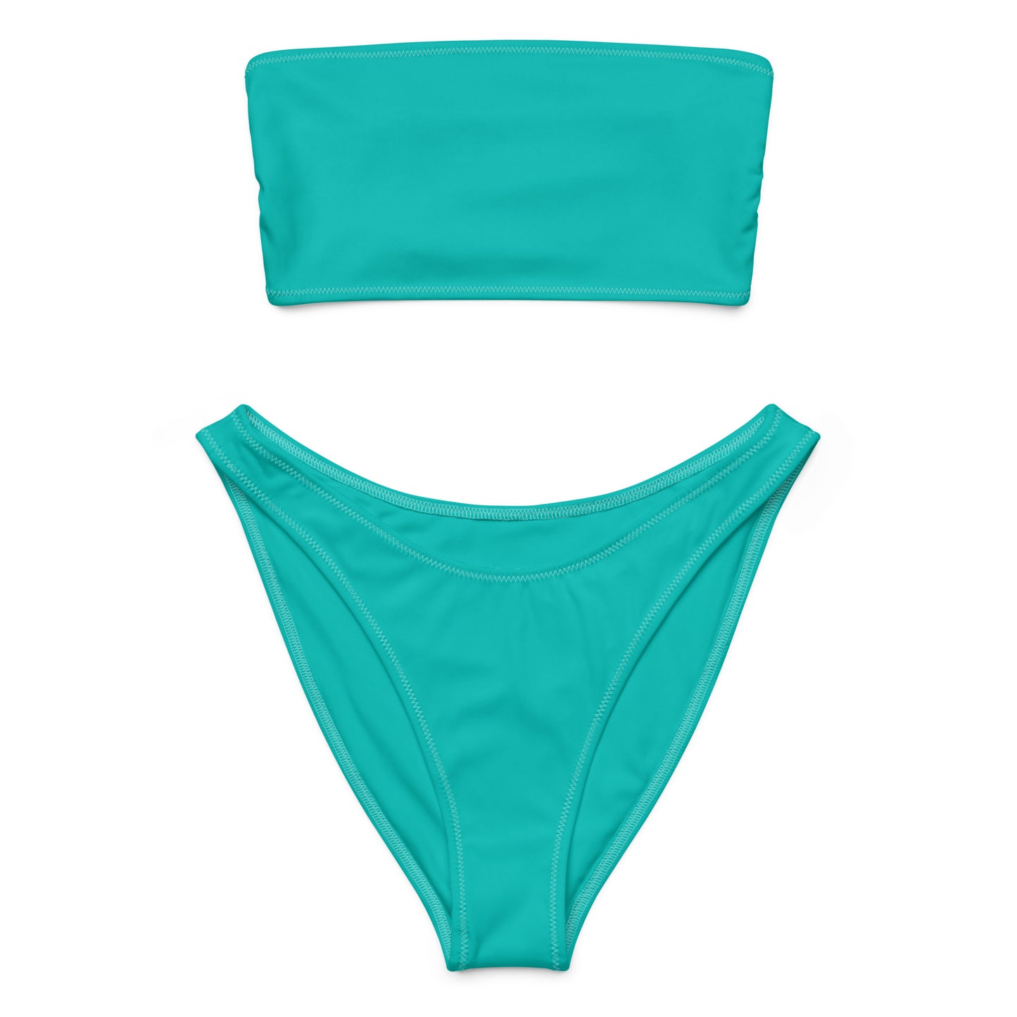 Women's Teal Recycled Bandeau Bikini - Quick Drying Fabric With UPF 50+