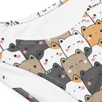 Women's Kawaii Cats Recycled Bandeau Bikini - Quick Drying Fabric With UPF 50+