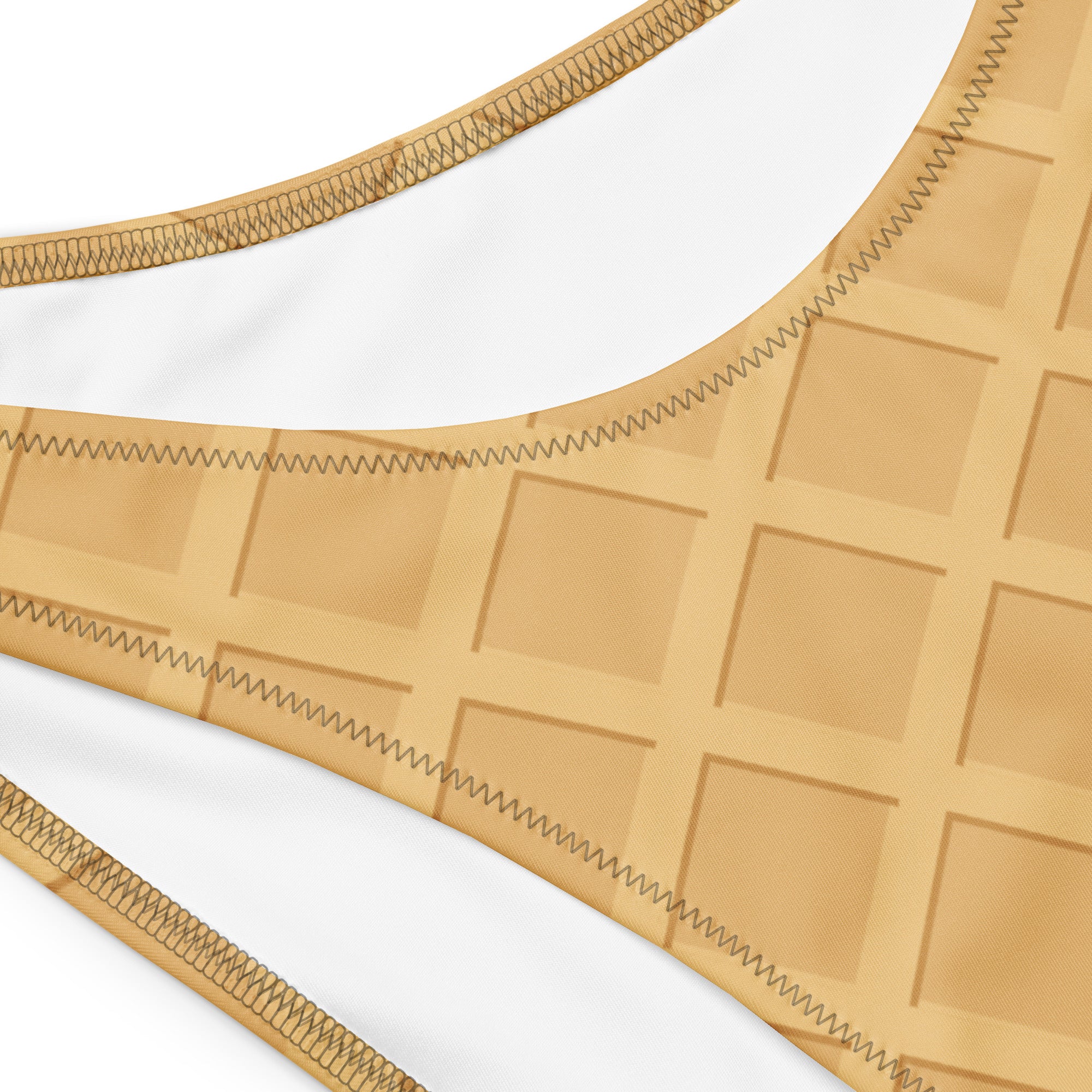 Women's Chocolate Ice Cream Cone Recycled Bandeau Bikini - Quick Drying Fabric With UPF 50+