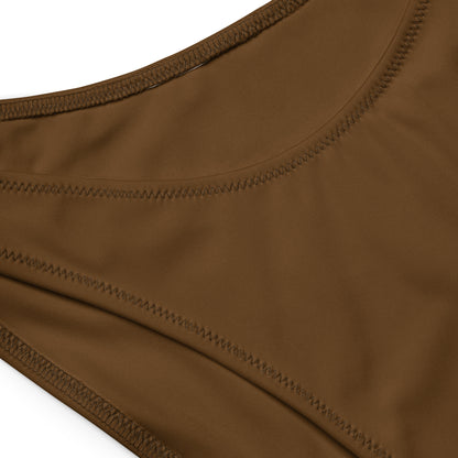Women's Brown Recycled Bandeau Bikini - Quick Drying Fabric With UPF 50+