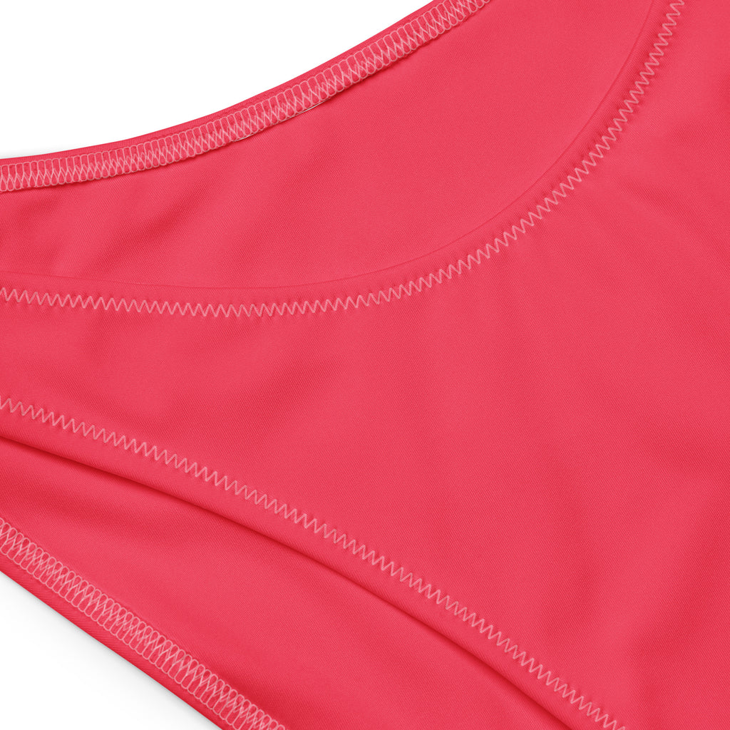 Women's Crimson Pink Recycled Bandeau Bikini - Quick Drying Fabric With UPF 50+