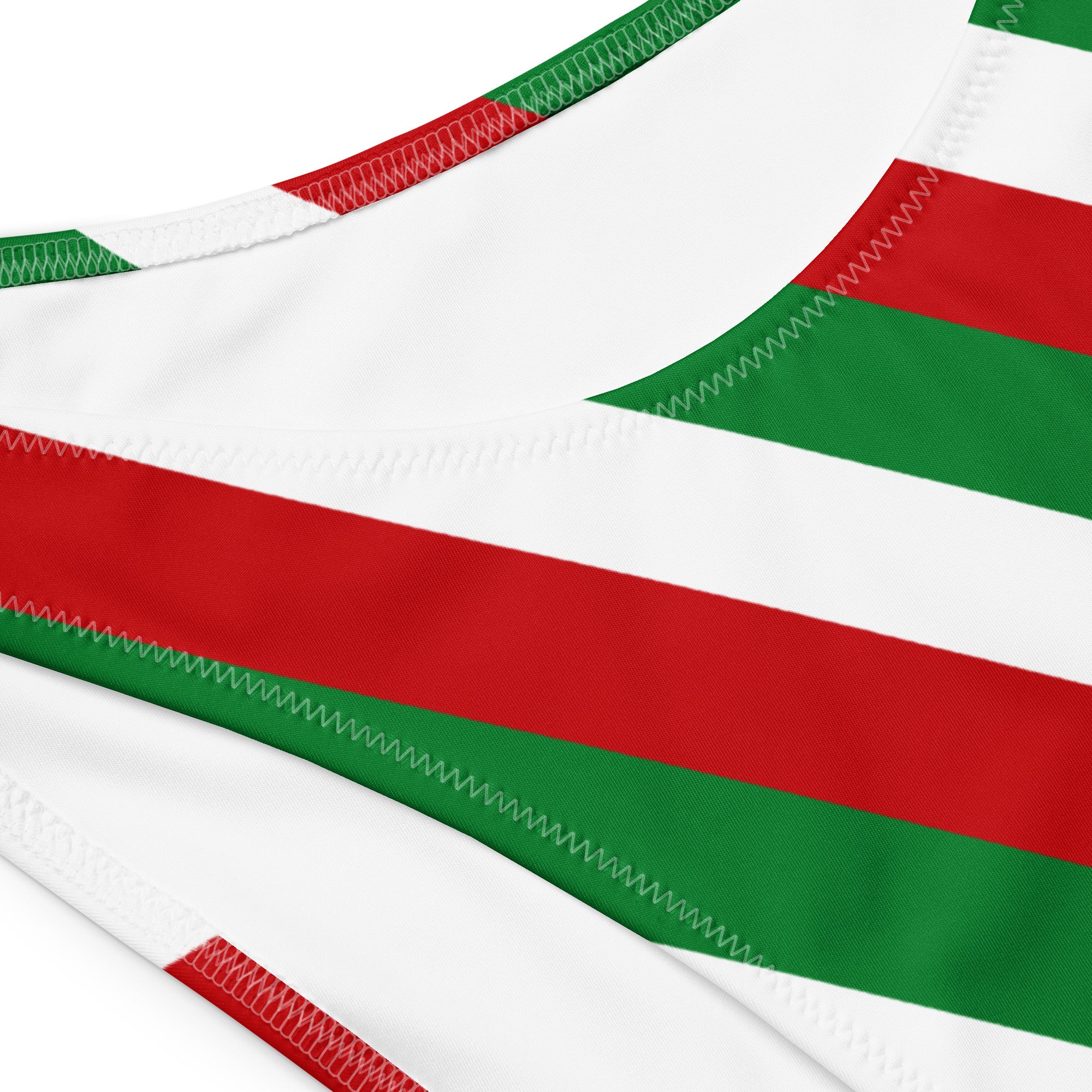 Women's Bold Candy Cane Stripe Recycled Bandeau Bikini - Quick Drying Fabric With UPF 50+