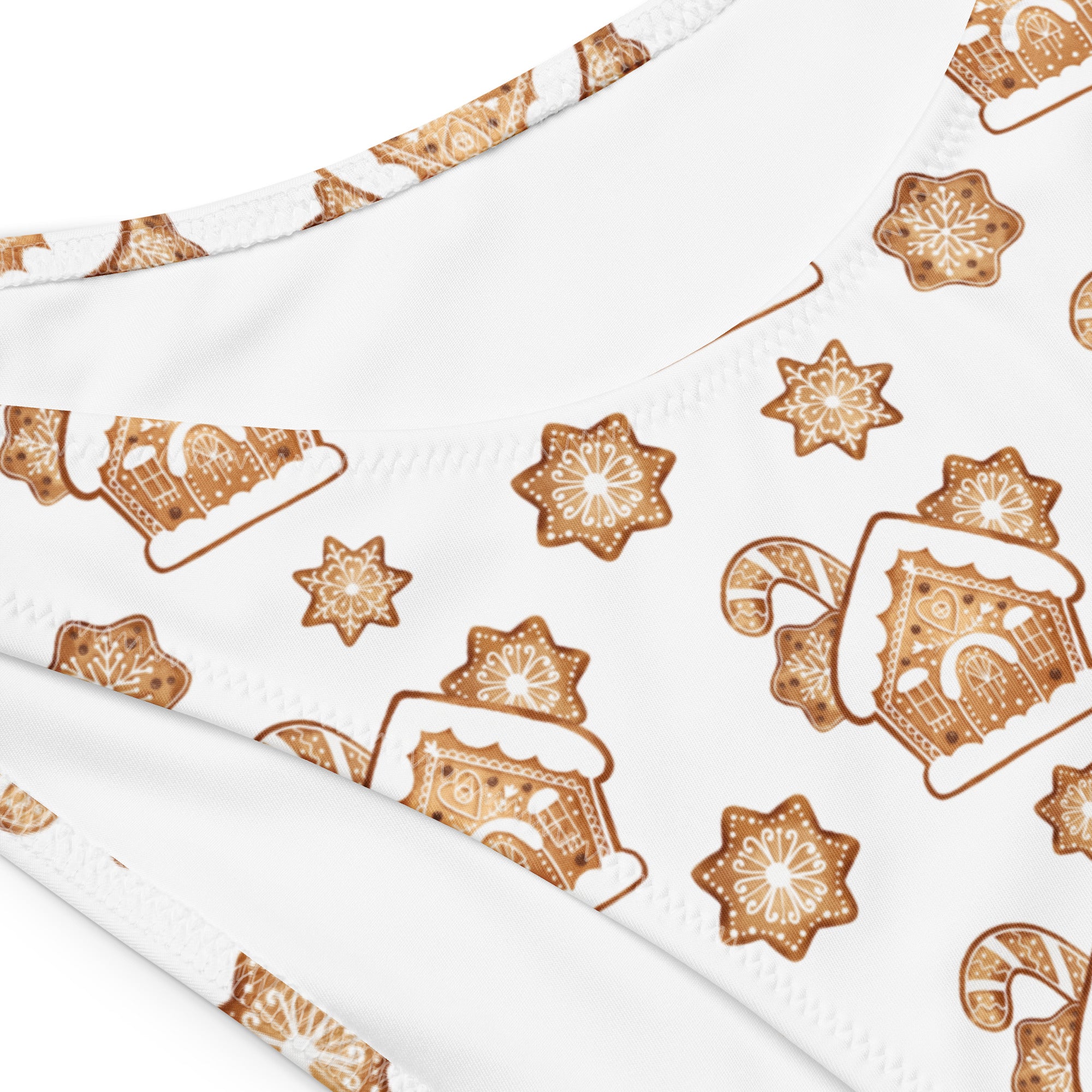 Women's Gingerbread House Recycled Bandeau Bikini - Quick Drying Fabric With UPF 50+