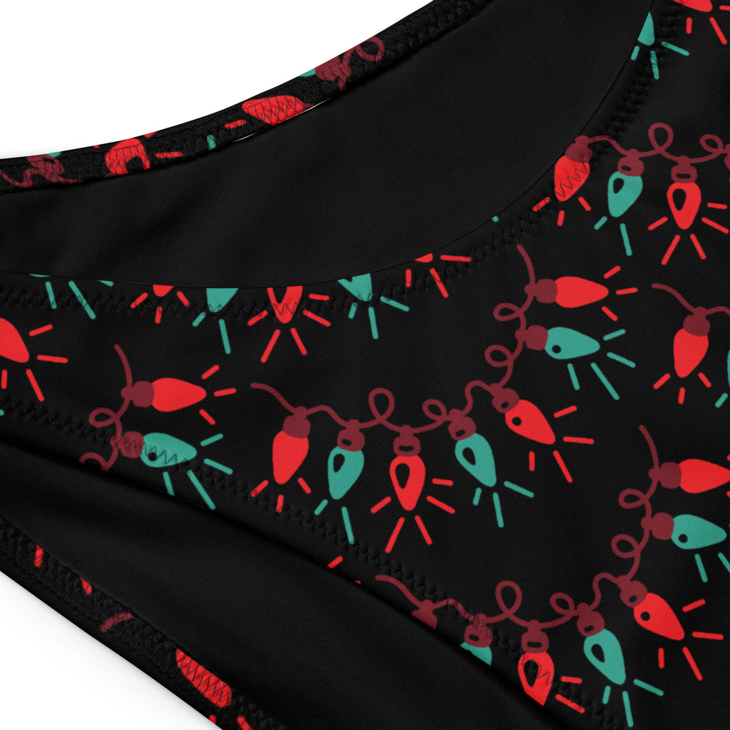 Women's Christmas Lights Recycled Bandeau Bikini - Quick Drying Fabric With UPF 50+