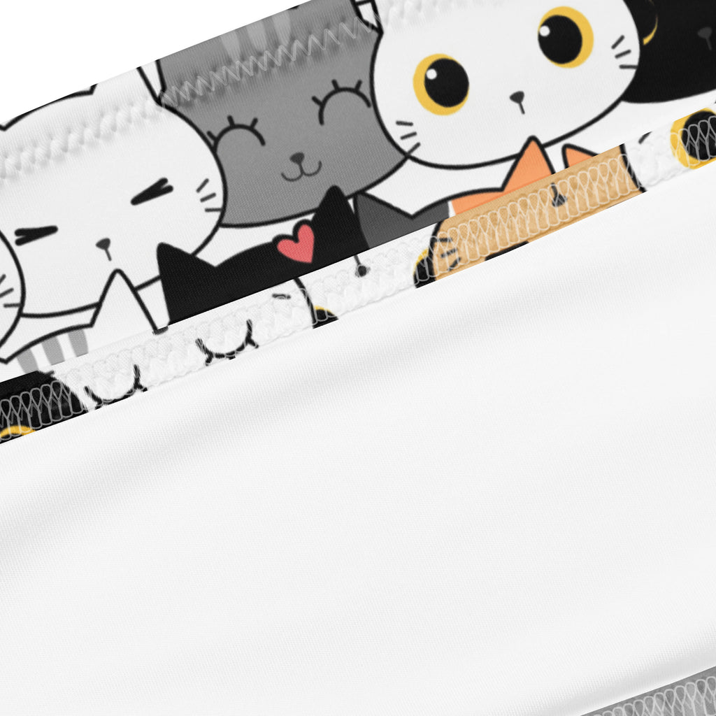 Women's Cat Face Recycled Bandeau Bikini - Quick Drying Fabric With UPF 50+