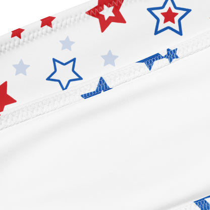 Women's Red White & Blue Star Recycled Bandeau Bikini - Quick Drying Fabric With UPF 50+