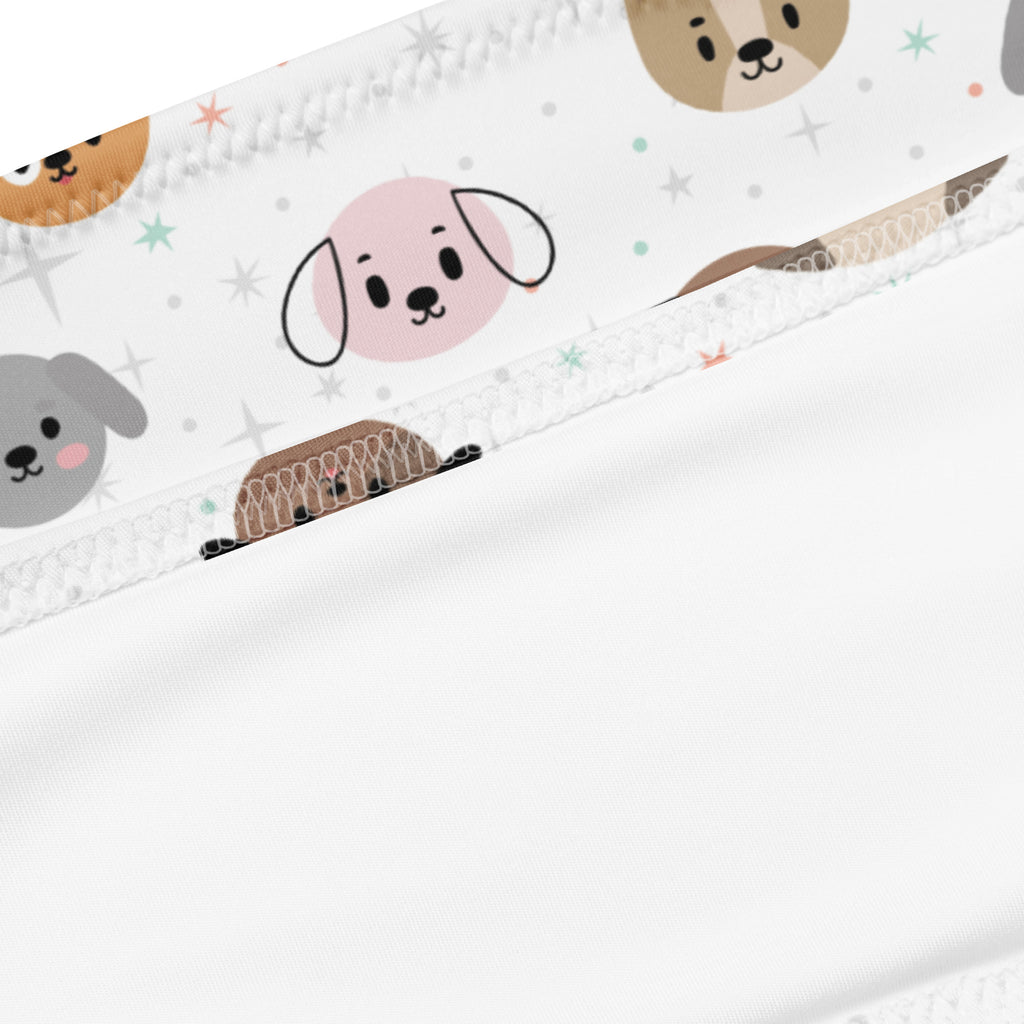 Women's Dog Face Recycled Bandeau Bikini - Quick Drying Fabric With UPF 50+