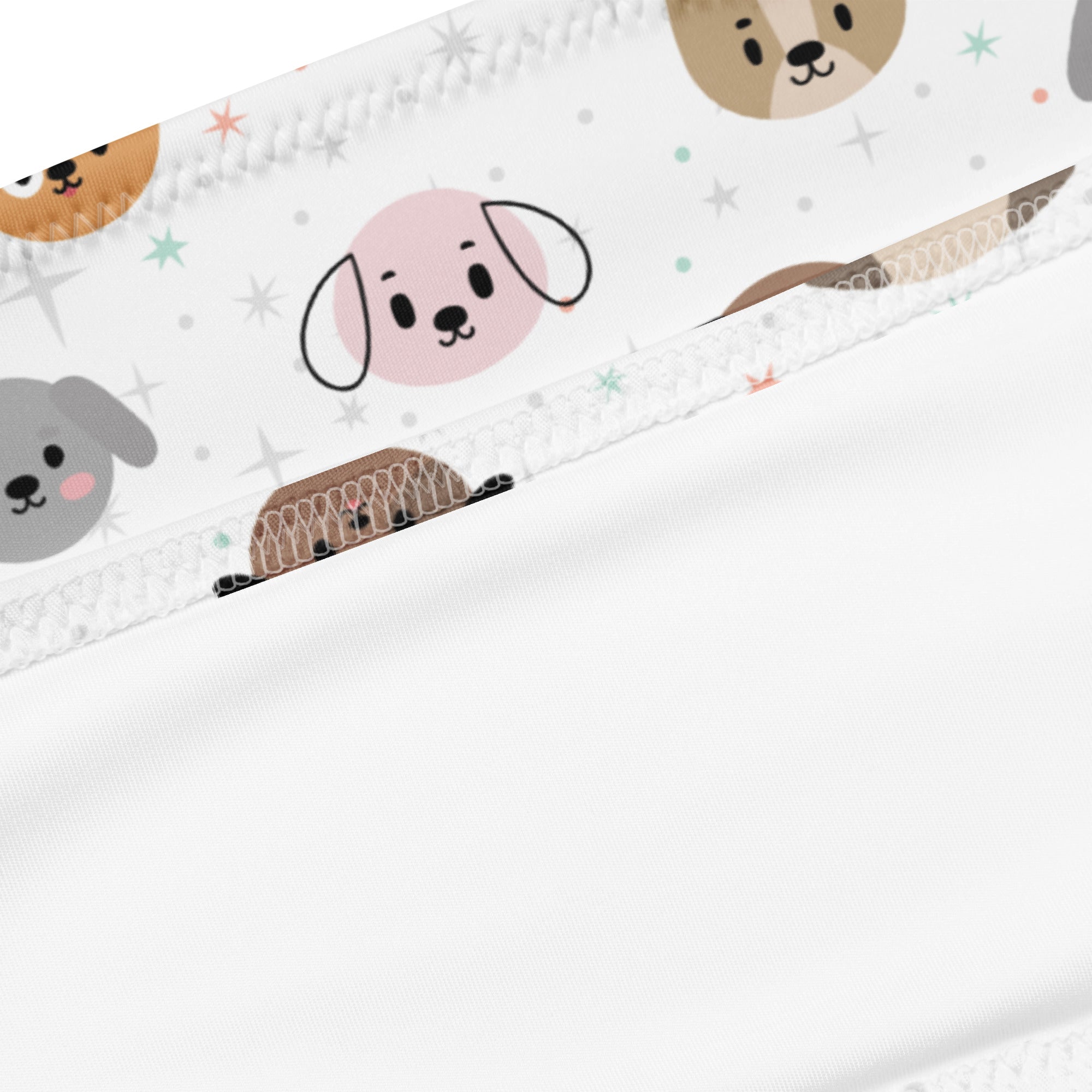 Women's Dog Face Recycled Bandeau Bikini - Quick Drying Fabric With UPF 50+