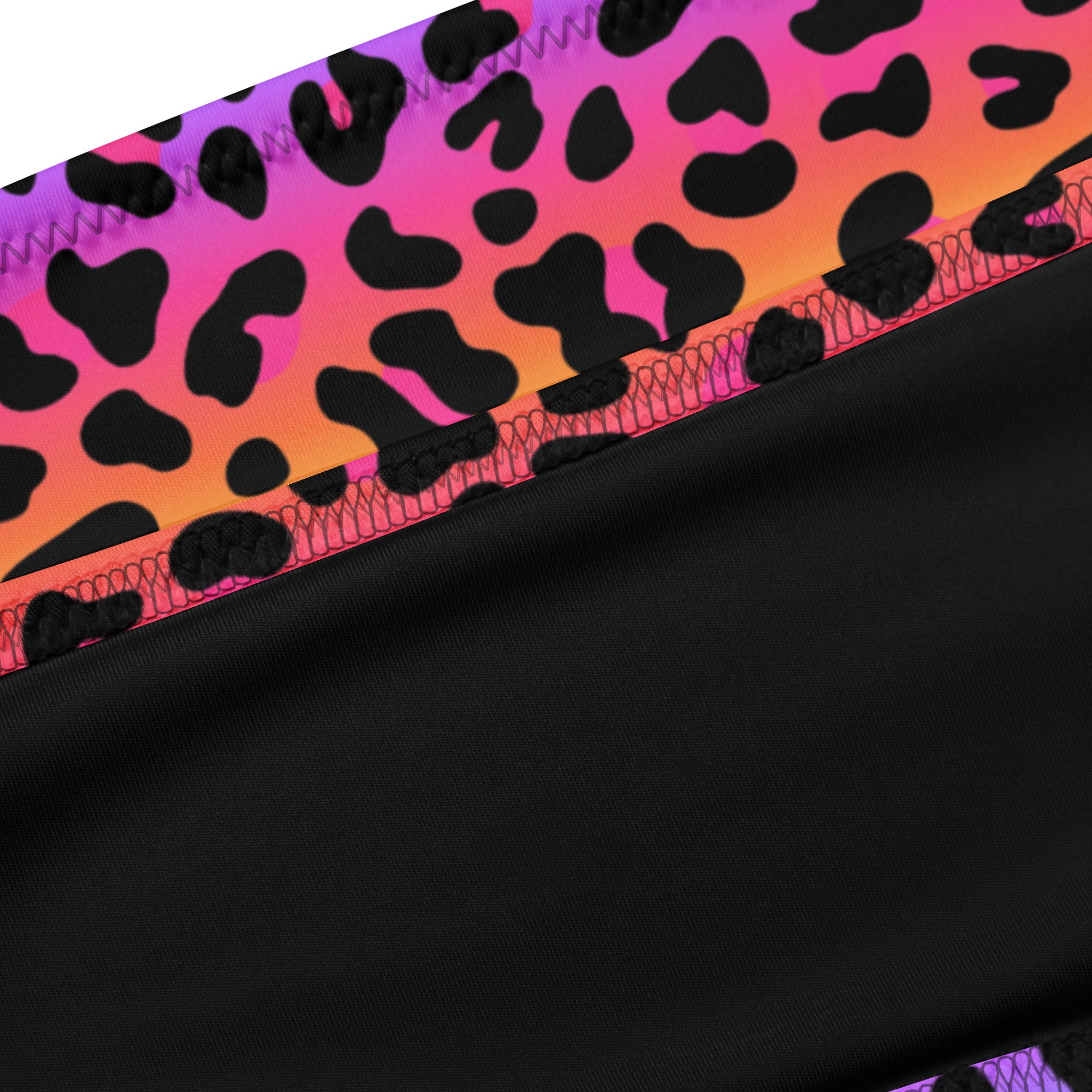 Women's Rainbow Leopard Recycled Bandeau Bikini - Quick Drying Fabric With UPF 50+