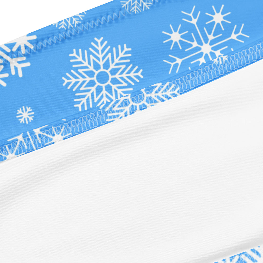 Women's Blue Snowflake Recycled Bandeau Bikini - Quick Drying Fabric With UPF 50+