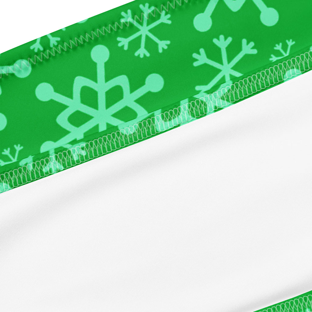Women's Green Snowflake Recycled Bandeau Bikini - Quick Drying Fabric With UPF 50+