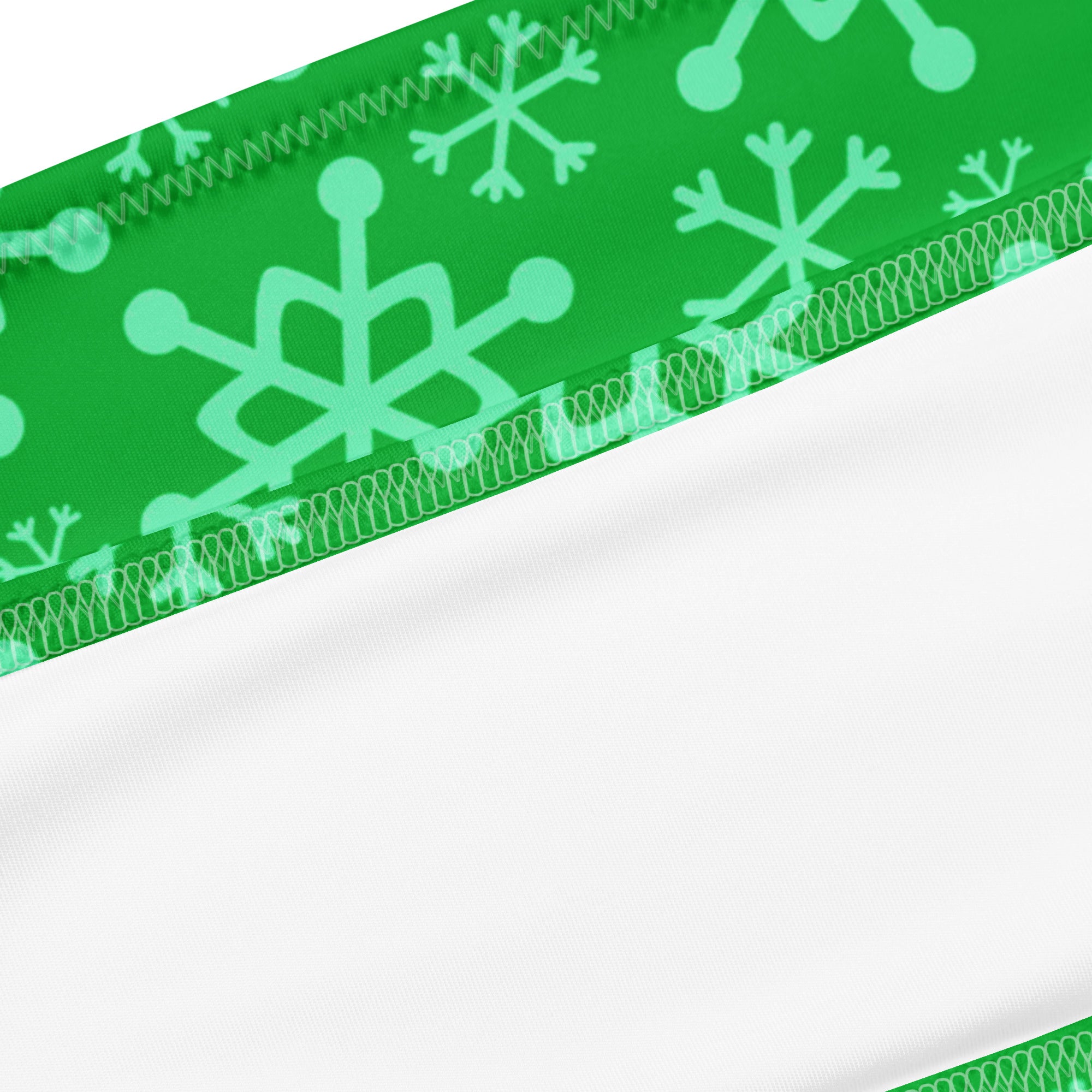 Women's Green Snowflake Recycled Bandeau Bikini - Quick Drying Fabric With UPF 50+