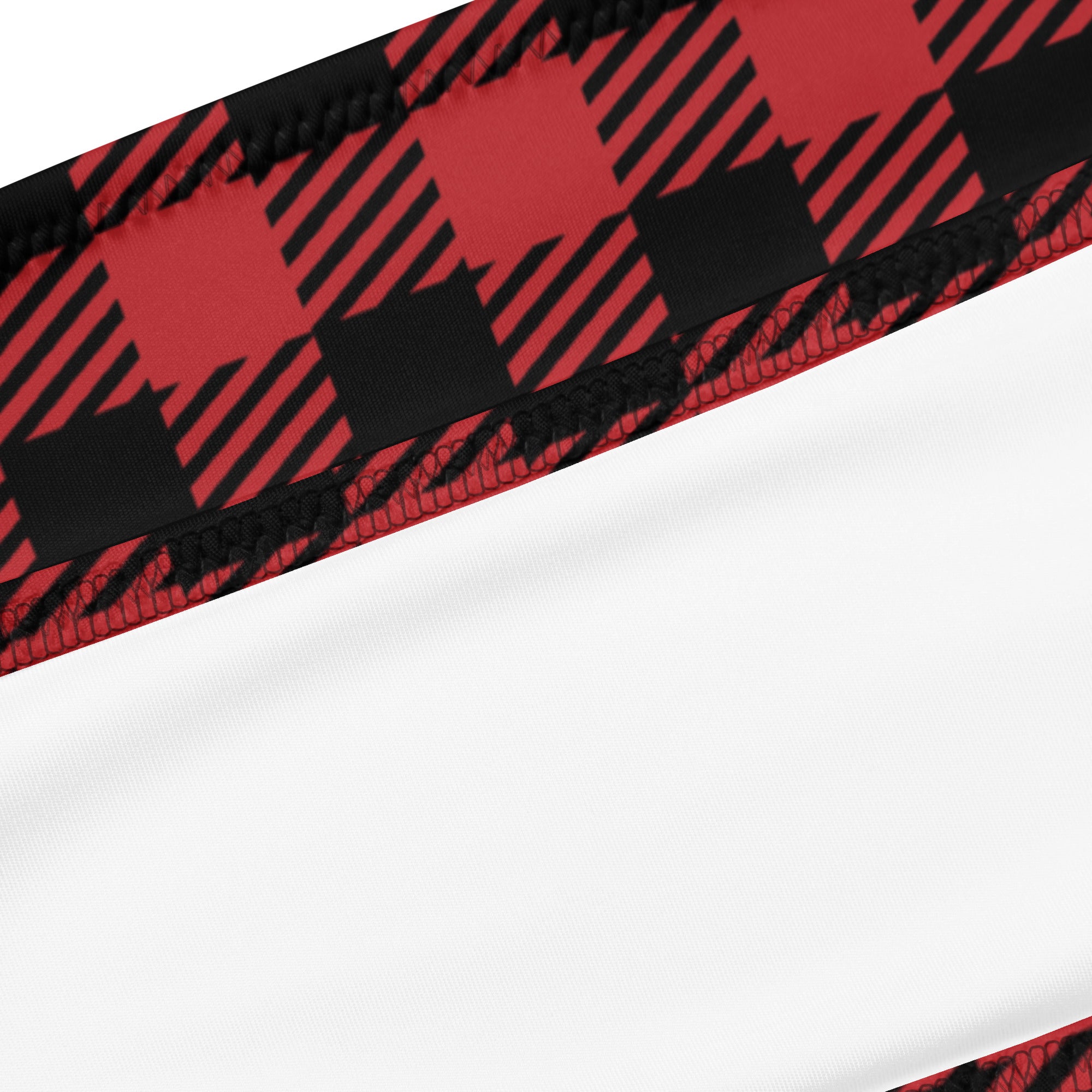 Women's Red Buffalo Plaid Recycled Bandeau Bikini - Quick Drying Fabric With UPF 50+