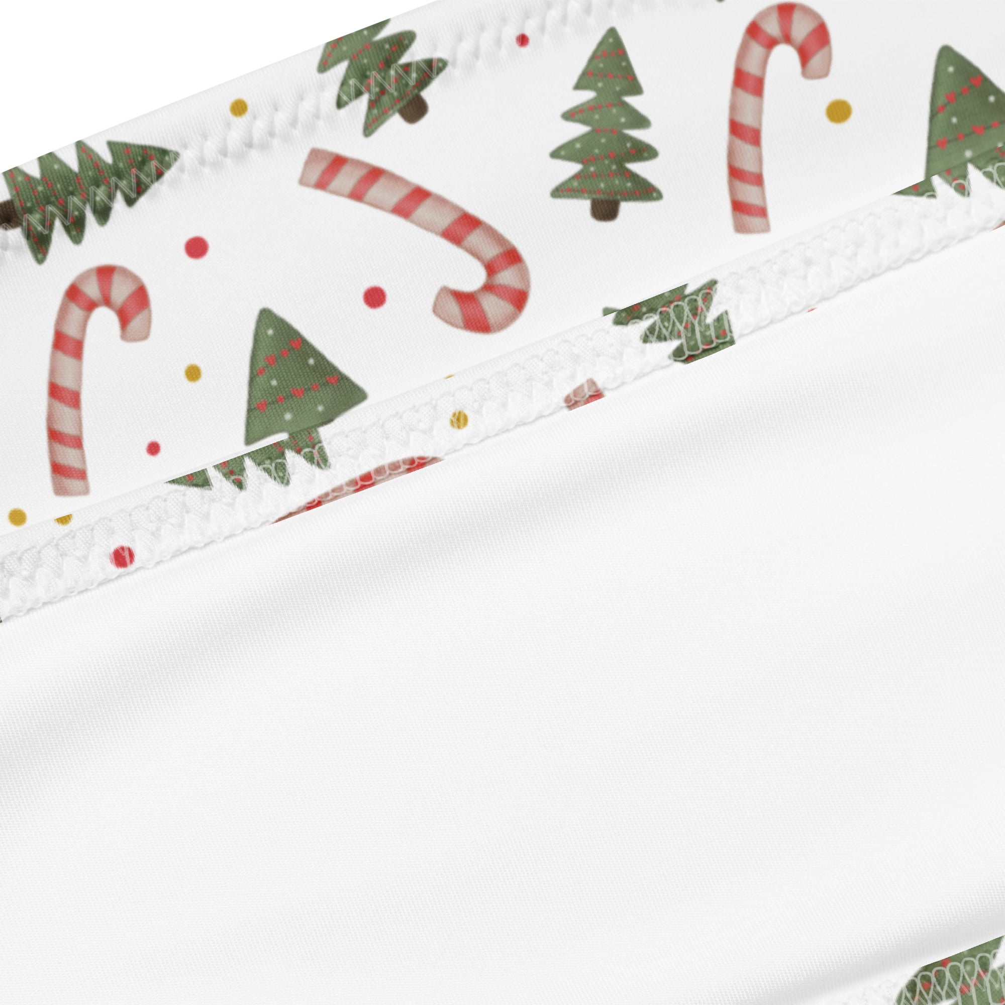 Women's Christmas Trees & Candy Canes Recycled Bandeau Bikini - Quick Drying Fabric With UPF 50+