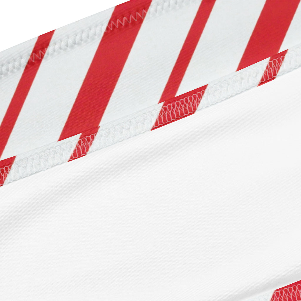 Women's Candy Cane Stripe Recycled Bandeau Bikini - Quick Drying Fabric With UPF 50+