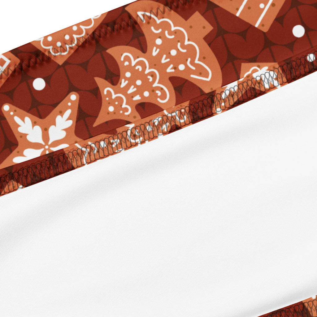 Women's Red Gingerbread Cookies Recycled Bandeau Bikini - Quick Drying Fabric With UPF 50+