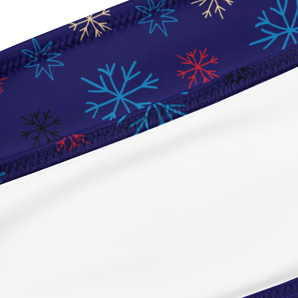 Women's Navy Snowflake Recycled Bandeau Bikini - Quick Drying Fabric With UPF 50+